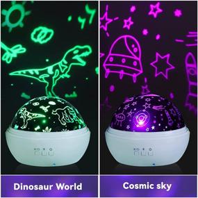 img 2 attached to Dinosaur Toys Night Light Projector for Kids Age 3-5 | Star Projector with 360° Rotation & 9 Color Modes | Ideal Dinosaur Room Decor & Birthday Gift for Boys and Girls Ages 2-10