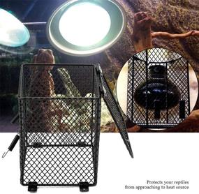 img 2 attached to 🦎 Fdit Pet Reptile Anti-Scald Lamp Mesh Cover: Protecting Your Pet with Round Square Day Night Ceramic Light Bulb Heating Lampshade