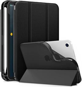 img 4 attached to 📱 DTTO iPad Mini 6 Case 2021 with Pencil Holder, Slim Trifold Stand + Pencil 2nd Gen Charging, Protective Translucent Frosted Back Cover for 8.3" iPad Mini 6th Generation - Black