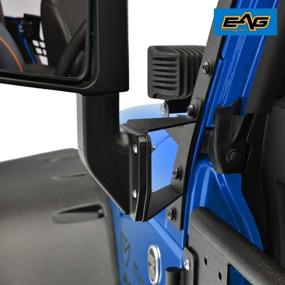 img 3 attached to 🚘 EAG Side View Mirrors with A Pillar Post Relocation Brackets: Perfect Fit for 2007-2018 Wrangler JK - Pair Kit