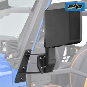 img 1 attached to 🚘 EAG Side View Mirrors with A Pillar Post Relocation Brackets: Perfect Fit for 2007-2018 Wrangler JK - Pair Kit