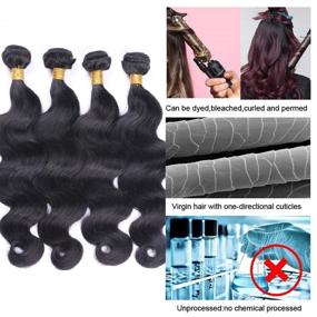 img 2 attached to 🏽 Authentic Brazilian 9A Body Wave Human Hair: 4 Bundles for Black Women - ELEE’S HAIR
