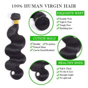 img 3 attached to 🏽 Authentic Brazilian 9A Body Wave Human Hair: 4 Bundles for Black Women - ELEE’S HAIR