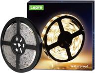 💡 le 12v led strip light: flexible, waterproof, smd 2835 with 300 leds - 16.4ft tape light ideal for home, kitchen, christmas and more! warm white illumination. logo