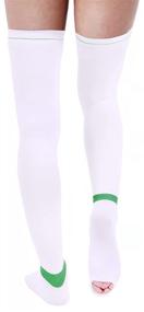 img 4 attached to SEXYEYE Thigh High Compression Stockings- Unisex Ted Hose Socks, 15-20 mmHg Moderate Compression, White Large