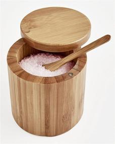 img 1 attached to 🎋 Helen's Asian Kitchen Bamboo Salt Box: Stylish Lid and Spoon Included, 7-Ounce Capacity