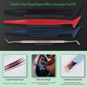 img 2 attached to 🚗 Keadic 47Pcs Car Vinyl Wrap Tool Kits - Complete Set with Felt Squeegees, Magnet Holders, Gloves, Cutters, and Storage Box