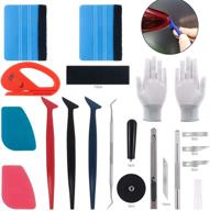 🚗 keadic 47pcs car vinyl wrap tool kits - complete set with felt squeegees, magnet holders, gloves, cutters, and storage box logo