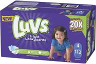 💦 luvs triple leakguards diapers size 4 112 count: ultimate protection for active toddlers - shop now! logo
