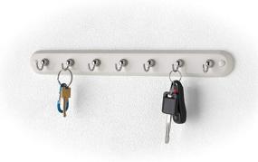 img 3 attached to Spectrum Diversified White Entryway Key Rack with 7 Hooks for Organizing Leashes, Lanyards, and More