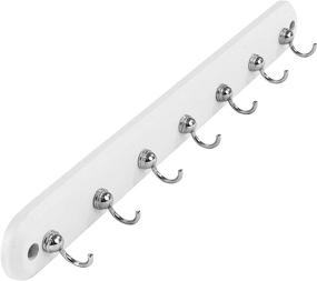 img 4 attached to Spectrum Diversified White Entryway Key Rack with 7 Hooks for Organizing Leashes, Lanyards, and More