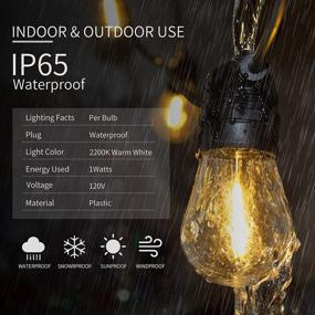 img 2 attached to Lombard 48FT LED Patio String Lights with Shatterproof Vintage Edison Bulbs - UL Listed Weatherproof Outdoor LED String Lights for Backyard, Porch, Bistro