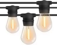 lombard 48ft led patio string lights with shatterproof vintage edison bulbs - ul listed weatherproof outdoor led string lights for backyard, porch, bistro logo