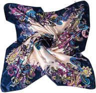 large neckerchief fashion accessory - women's silk feel satin square scarf, 35-inch logo