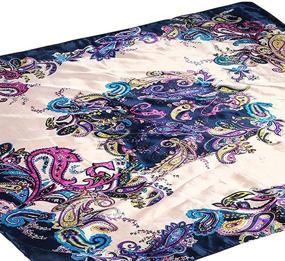 img 1 attached to Large Neckerchief Fashion Accessory - Women's Silk Feel Satin Square Scarf, 35-Inch