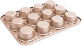 img 4 attached to 🧁 12-Cup Copper Muffin Pan - High-Quality Nonstick Bakeware for Healthy and Perfectly Baked Muffins, Safe for Dishwasher and Oven Use