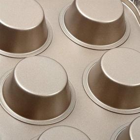 img 1 attached to 🧁 12-Cup Copper Muffin Pan - High-Quality Nonstick Bakeware for Healthy and Perfectly Baked Muffins, Safe for Dishwasher and Oven Use