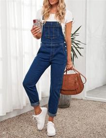 img 1 attached to Stylish and Comfortable Women's Denim Bib Overalls: LookbookStore Casual Stretch Jeans Jumpsuits with Pocketed Pants