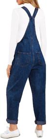 img 3 attached to Stylish and Comfortable Women's Denim Bib Overalls: LookbookStore Casual Stretch Jeans Jumpsuits with Pocketed Pants