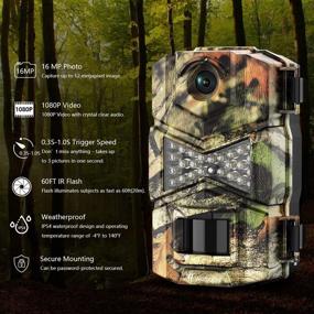 img 3 attached to WOSODA Trail Camera: Waterproof 16MP 1080P Hunting Game Camera with Night Vision for Home Security & Wildlife Monitoring