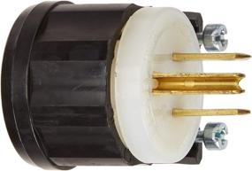 img 1 attached to 🔌 Leviton 5266-CA Industrial Grade Angle Plug: 15A, 125V, Straight Blade, Grounding in Black-White