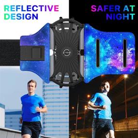 img 3 attached to 🏃 VUP Reflective Running Armband 360°Rotation with AirPods/AirPods Pro Holder and Phone Armband for iPhone, Samsung - Night Running Biking (Galaxy), Fits 4-6.7 Inch Smartphones