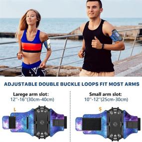 img 1 attached to 🏃 VUP Reflective Running Armband 360°Rotation with AirPods/AirPods Pro Holder and Phone Armband for iPhone, Samsung - Night Running Biking (Galaxy), Fits 4-6.7 Inch Smartphones