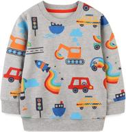 👶 adorable excavator toddler crewneck sweatshirt: perfect for boys' casual clothing logo