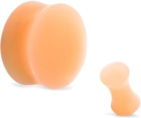 img 2 attached to 🍑 Silicone Double Flared Plugs in Peach/Flesh Tone Pair