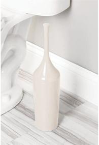 img 2 attached to 🚽 mDesign Slim Plastic Toilet Bowl Brush and Holder - Bathroom Storage and Organization - Space Saving, Sturdy, Deep Cleaning, Covered Brush - Cream