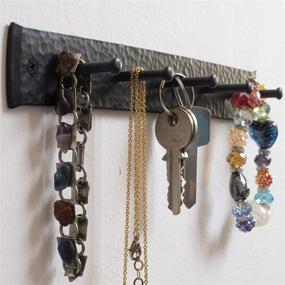 img 1 attached to 🔑 Wrought Iron Wall Key Holder: Rustic Hooks Rack for Hat, Towel, Leash, Jewelry, and Keys - Sturdy Farmhouse Decor, Easy to Install