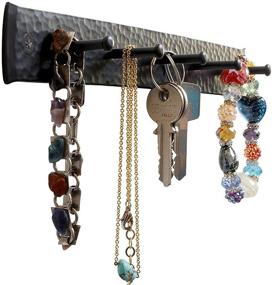 img 4 attached to 🔑 Wrought Iron Wall Key Holder: Rustic Hooks Rack for Hat, Towel, Leash, Jewelry, and Keys - Sturdy Farmhouse Decor, Easy to Install