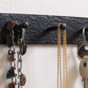 img 3 attached to 🔑 Wrought Iron Wall Key Holder: Rustic Hooks Rack for Hat, Towel, Leash, Jewelry, and Keys - Sturdy Farmhouse Decor, Easy to Install