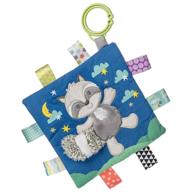🦝 harley raccoon taggies soothing sensory crinkle me toy: 6.5 x 6.5-inches with baby paper and squeaker logo
