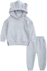 img 4 attached to Brushed Sweatsuit Pullover Tracksuit Sweatshirt