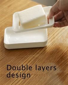 img 1 attached to aoG Soap Dishes: Double Layer Plastic Soap Dish 2 Pack for Efficient Draining in Bathroom, Kitchen, and Shower