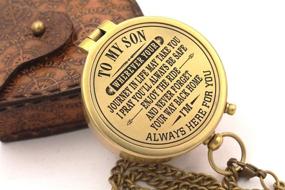 img 4 attached to 🧭 Exquisite Antique Nautical Compass with Engraved Scripture Quote - Ideal Baptism Gifts for Loved Ones, Son, Father, Partner, Spouse, Fiancé - Presented with Leather or Wooden Case