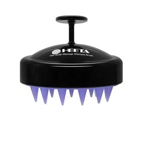 img 4 attached to Black Hair Shampoo Brush with Soft Silicone Scalp Massager - HEETA Scalp Care Hair Brush