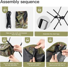 img 1 attached to 🏖️ Portable Outdoor Beach Chair for Camping, Foldable Lightweight with Carry Bag, Picnic, Hiking, Heavy Duty 286 LB, Camouflage