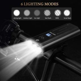 img 3 attached to 🚴 AMITER 2000 Lumens Super Bright Bike Lights: Front and Back Bicycle Headlight with 6 Lighting Modes and 5200mAh USB Rechargeable Flashlight - Power Bank Function