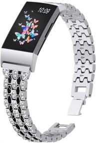 img 4 attached to 👗 Joyozy Dressy Bling Bands: Stylish Fitbit Charge 4/3/3&4 SE Replacement Straps for Women