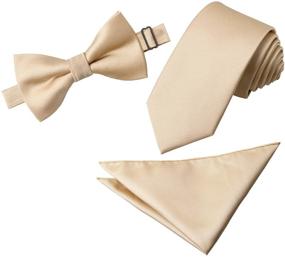 img 4 attached to 🍾 Champagne Alizeal Skinny Necktie Bowtie