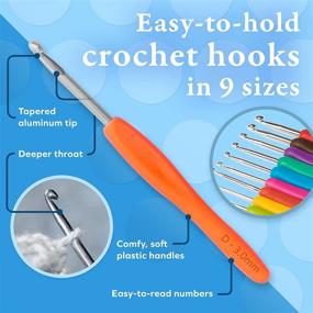 img 3 attached to 🧶 BeCraftee Crochet Hooks Kit: 31-Piece Set with Ergonomic Hooks, Yarn Needles, and Carrying Case