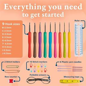 img 2 attached to 🧶 BeCraftee Crochet Hooks Kit: 31-Piece Set with Ergonomic Hooks, Yarn Needles, and Carrying Case
