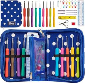 img 4 attached to 🧶 BeCraftee Crochet Hooks Kit: 31-Piece Set with Ergonomic Hooks, Yarn Needles, and Carrying Case