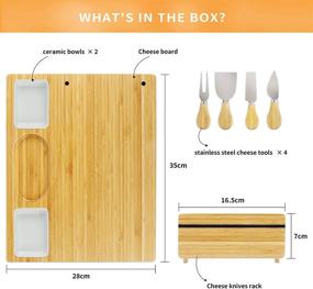 img 3 attached to 🧀 Discover the Ultimate FunLect Bamboo Cheese Board Set - A Perfect Blend of Fun and Functionality!