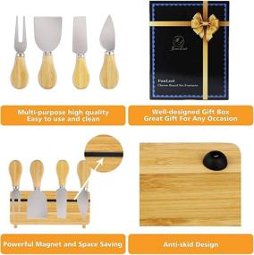 img 2 attached to 🧀 Discover the Ultimate FunLect Bamboo Cheese Board Set - A Perfect Blend of Fun and Functionality!