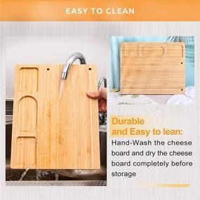 img 1 attached to 🧀 Discover the Ultimate FunLect Bamboo Cheese Board Set - A Perfect Blend of Fun and Functionality!