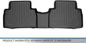 img 2 attached to 🚗 MAXLINER Custom Fit Floor Mats 2nd Row Liner - Black - Fits 2019 Hyundai Santa Fe - 5 Passenger Models