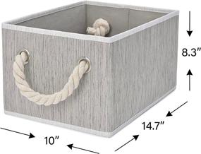 img 2 attached to 📦 StorageWorks Large Decorative Storage Bins - Closet Storage Baskets with Cotton Rope Handles - Foldable Storage Boxes for Shelves - Brown & Beige, 3-Pack